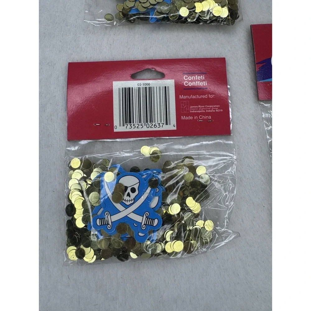 Pirate Skull Crossbones Confetti Lot 7 Packs Party Decorations